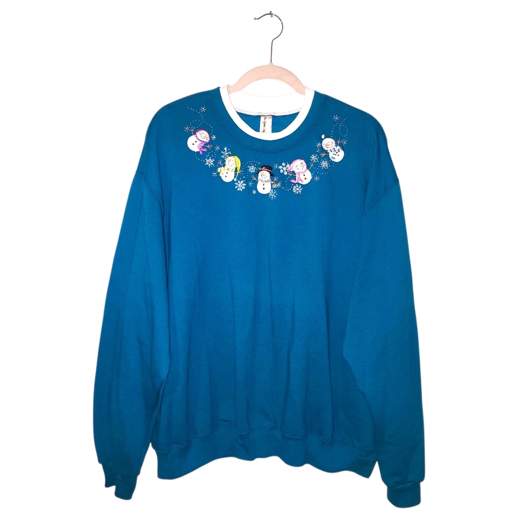Vintage Decorated Originals Embroidered & Rhinestone Embellished Sweater Sz 2X